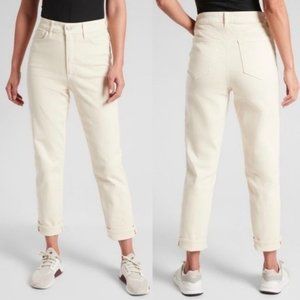 Athleta Flex Sculptek Cream Straight Leg Jeans